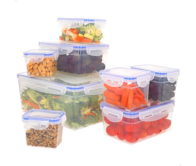 Max home pack 8 recipientes de plástico herméticos de 0,2 a 4,5l