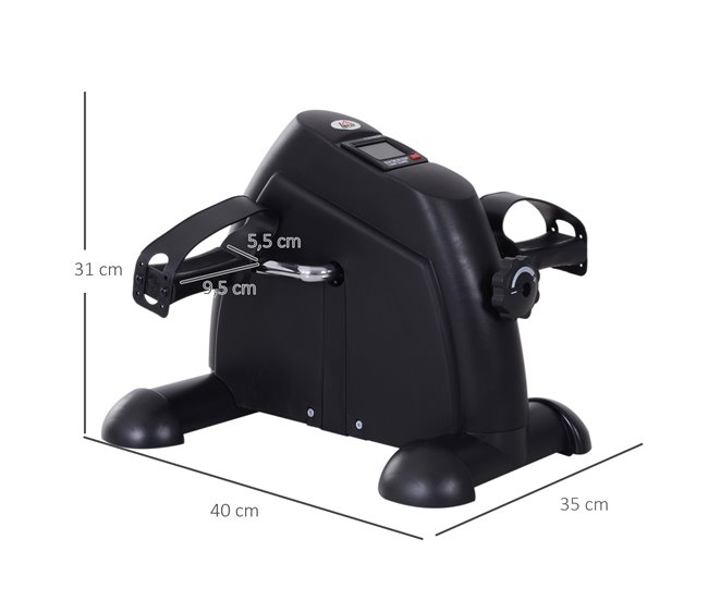 Mini bicicleta Estática TPR PP roda de ferro fundido HOMCOM Preto