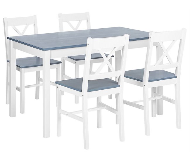 Beliani Conjunto de comedor MOANA Branco