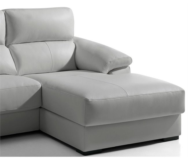 Chaise longue pele WILLY Cinza