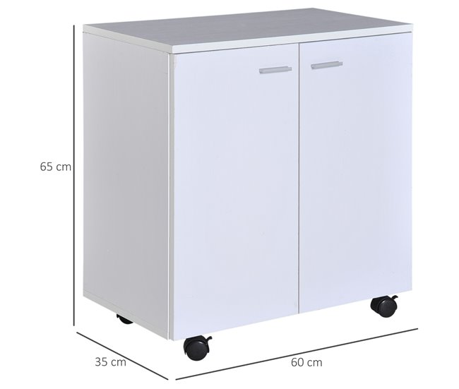 Armário de Armazenamento Melamina de Madeira HOMCOM Branco