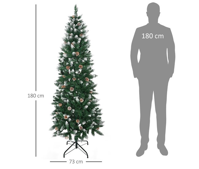 Árvore de Natal Artificial PVC HOMCOM, casa - natal Verde
