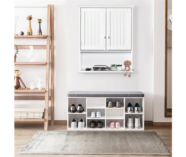 Armário Casa de Banho de Parede MDF kleankin Branco