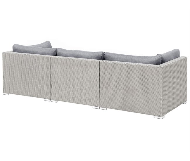 Beliani Conjunto lounge SANO Cinza Claro