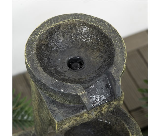 Fonte de Água em Cascata Resina Outsunny Multicor