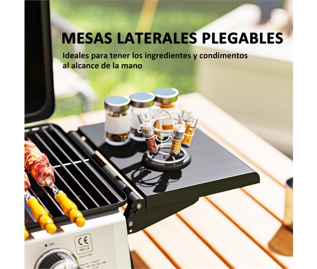 Barbecue a Gás Aço e ABS Outsunny Preto