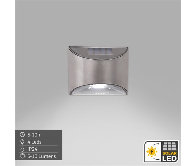 Aktive Conjunto de 4 apliques solares LED de parede 5-10 lúmens Cinza