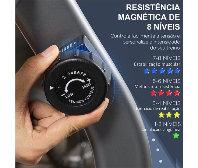 Bicicleta Estática Aço e ABS HOMCOM Preto / Cinza