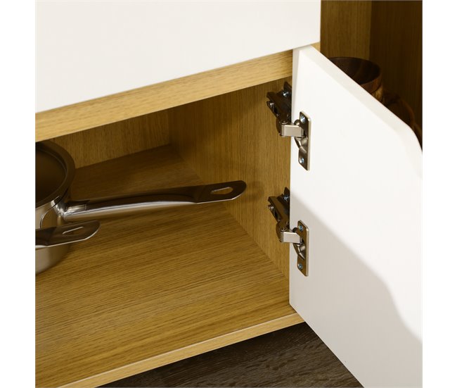 Aparador para Micro-Ondas Melamina de Madeira HOMCOM 90 Branco