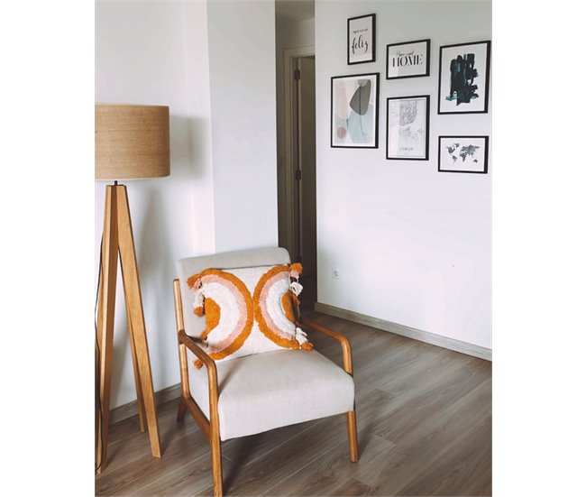 Beliani Almofada decorativa LABLAB Bege
