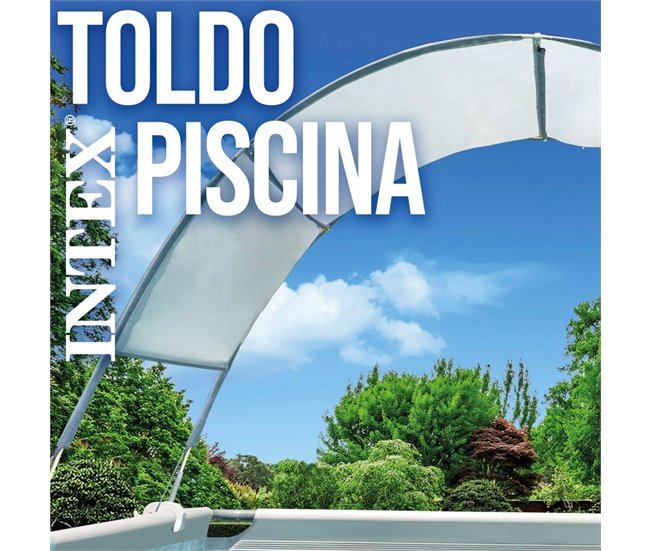 Toldo para piscina tubular com proteção UV + 50 INTEX Branco
