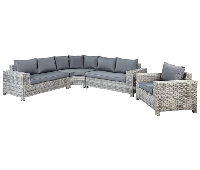 Beliani Conjunto lounge TEGLIO Cinza Escuro