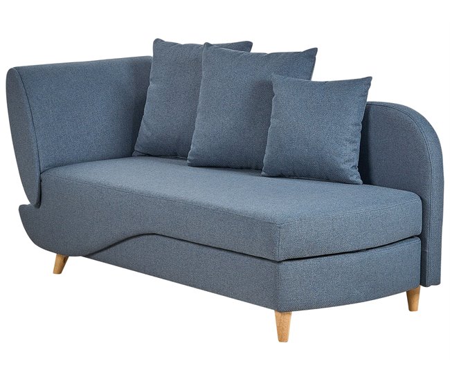 Beliani Chaise longue Linho MERI Azul