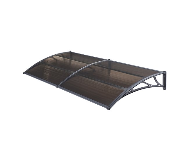 Toldo exterior Mellerud  para portas com proteção  policarbonato 240x80 Castanho