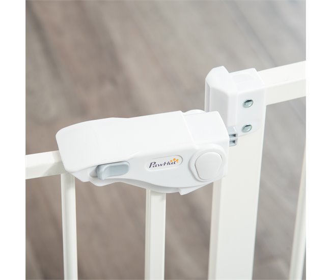 Barreira de Segurança para Cães Aço e plástico PawHut Branco