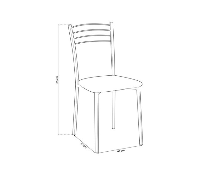 Conjunto de 4 cadeiras de cozinha Chef Branco/cinza