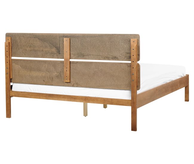 Beliani Cama com estrado Madeira de seringueira BOISSET 165x205 Madeira