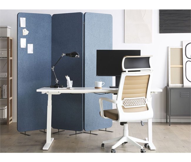 Beliani Biombo dobrável STANDI 184x30 Azul