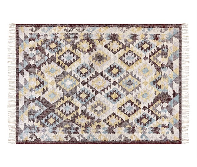 Beliani Entrelaçado FENER 140x200 Multicor