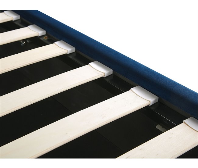 Beliani Cama com estrado Veludo SEZANNE 170x215 Azul Marino