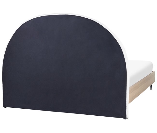 Beliani Cama com estrado Poliéster MILLAY 176x211 Branco/ Bege