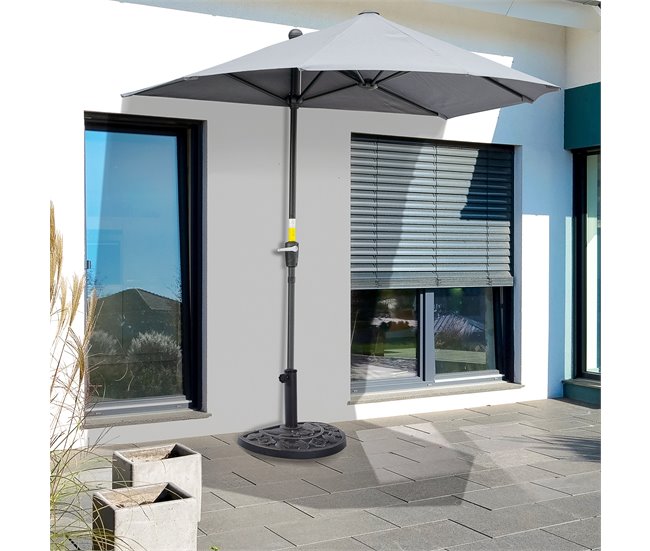 Base Chapéu de Sol Resina e Aço Outsunny Estampado