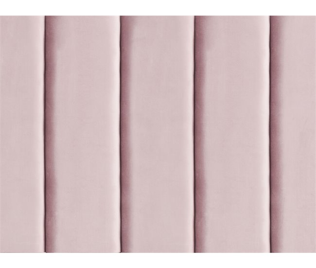 Beliani Cama com armazenamento Veludo SEZANNE 170x215 Rosa