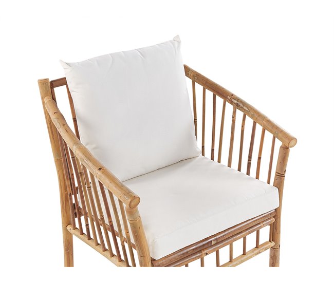 Beliani Conjunto lounge Madeira de bambu MAGGIORE Castanho