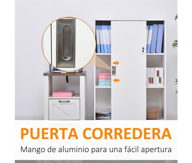 Armário de arquivo Painel de partículas E1 HOMCOM Branco