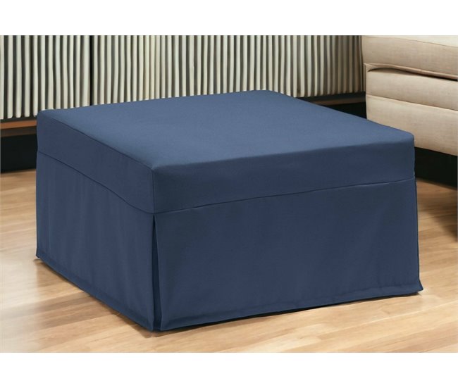 Pufe conversível em cama de solteiro Dabay 45x80 Azul Marino