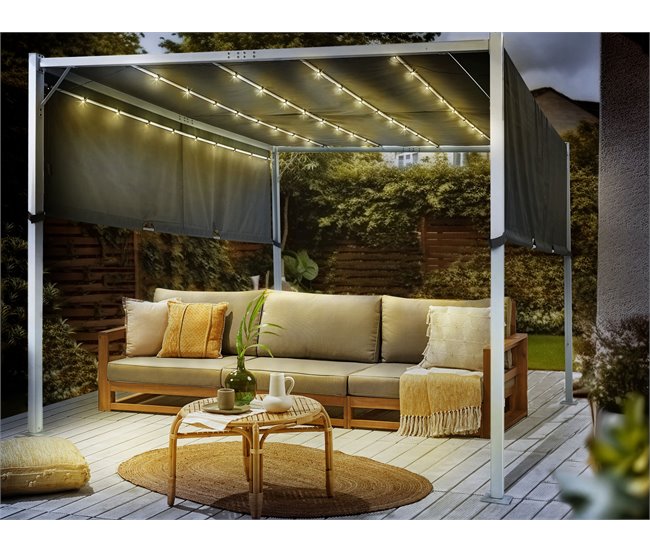 Beliani Pérgola de Jardim PARGA Cinza