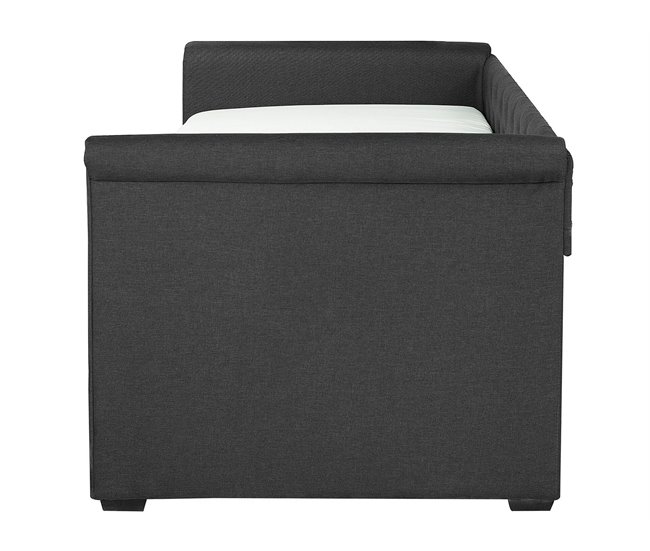 Beliani Cama com estrado Poliéster LIBOURNE 92x220 Azul Marino