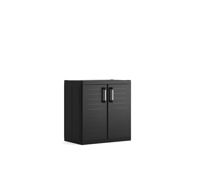 Armário resina exterior baixo DETROIT XL 93x89x54cm preto Preto