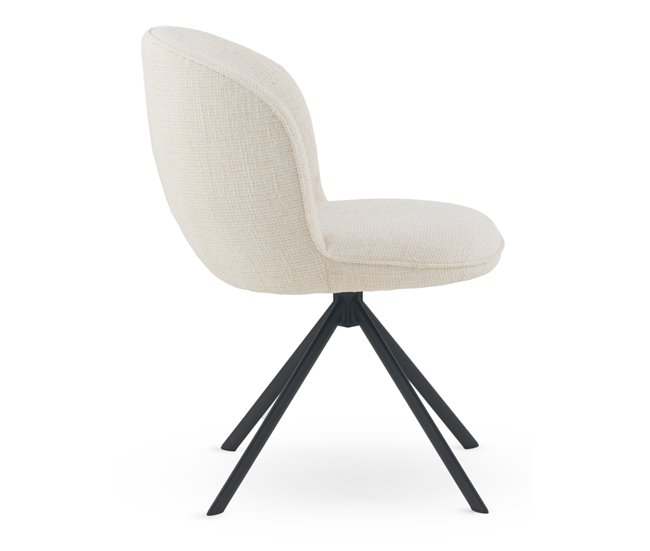 Pacote com 4 cadeiras estofadas em tweed Branco
