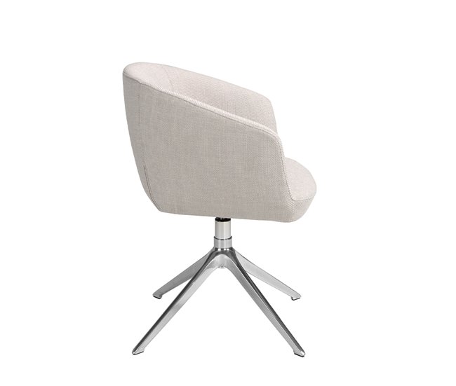 ANGEL CERDA Cadeira giratória em tecido cinzento claro AlumÍnio