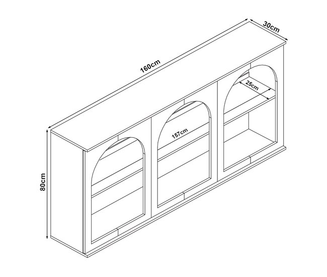 Aparador Trorhun MDF [en.casa] 160 Branco