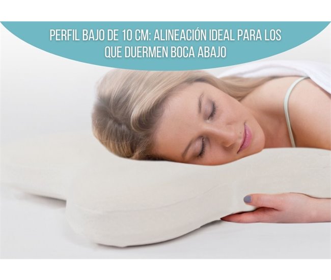 Almofada Borboleta Plana Viscoelástica Capa Algodão Branco