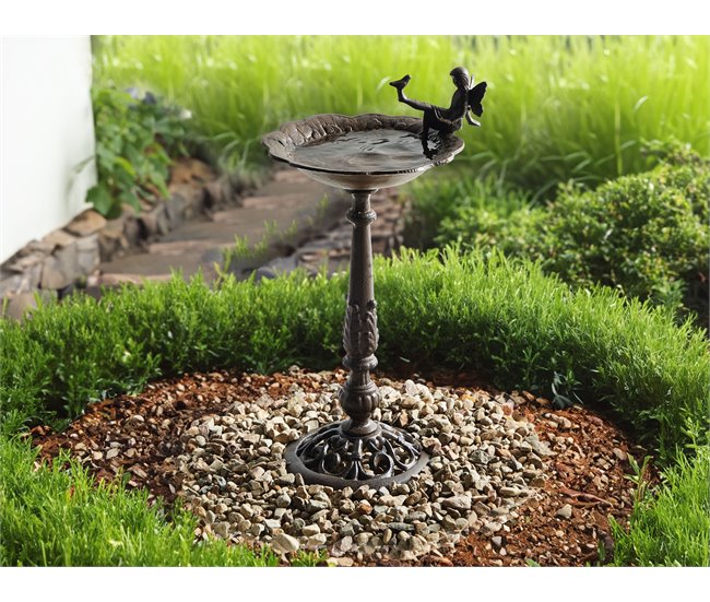 Beliani Fuente de bano para pájaros LARK Castanho