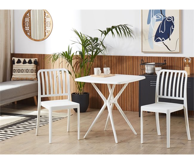 Beliani Mesa de jardim SERSALE Branco