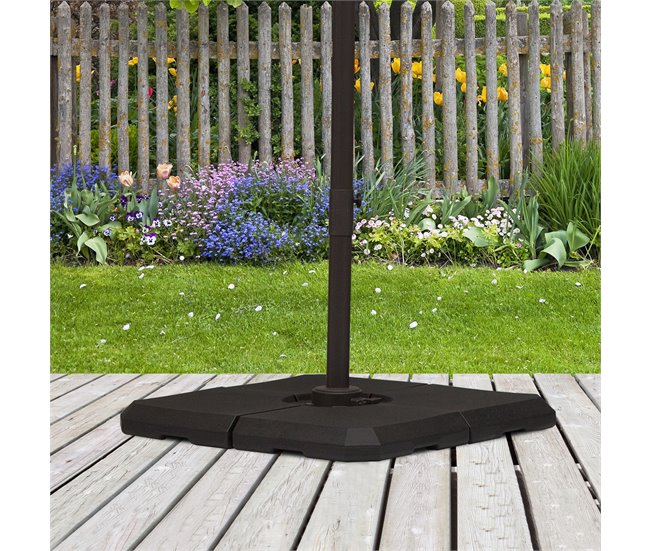 Base Chapéu de Sol HDPE Outsunny 100x100 Preto