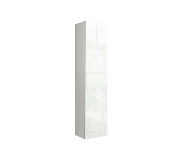 Armário multiuso com 1 porta efeito madeira Branco Brillo