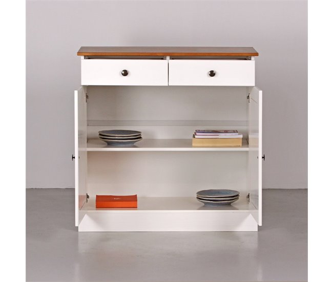 Aparador com 2 portas e 2 gavetas Branco