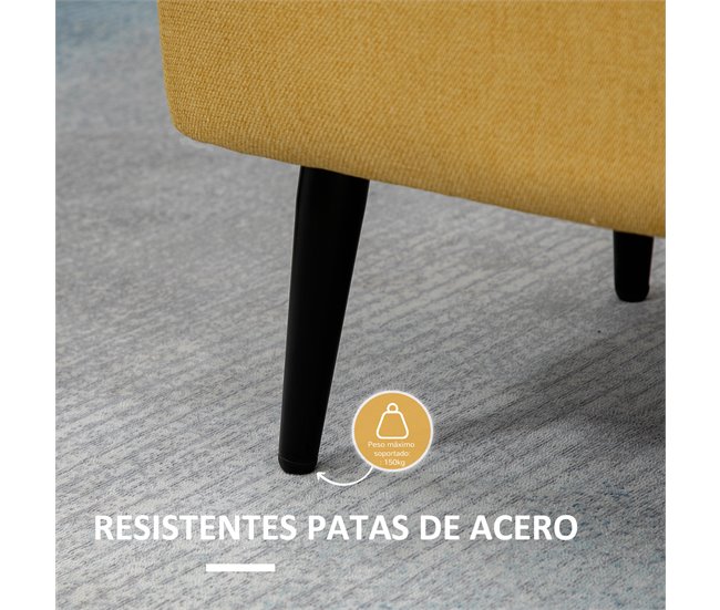 Banco de Armazenamento Poliéster, Espuma e Aço HOMCOM 101x38 Amarelo