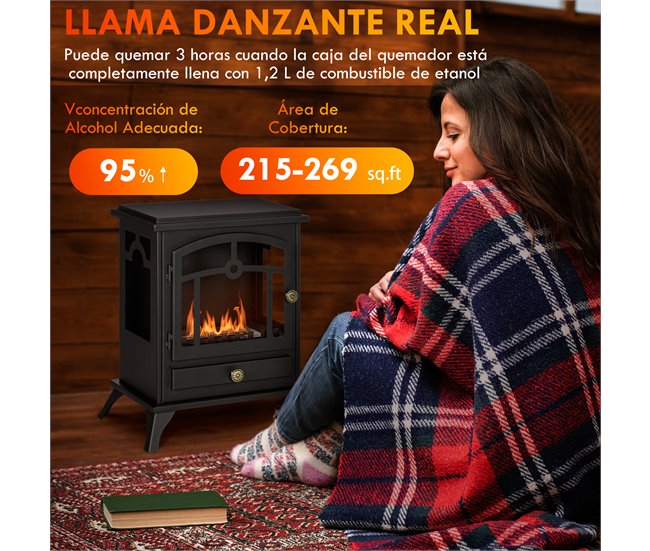 Lareira de Bioetanol Aço e Aço Inoxidável HOMCOM Preto