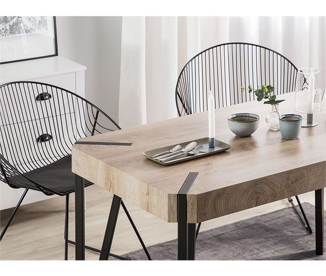 Beliani Mesa de jantar CAMBELL 80x130 Castanho