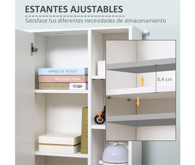 Armário Casa de Banho Melamina de Madeira kleankin 71 Branco