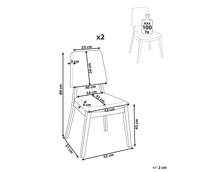 Beliani Silla de comedor MERRILL Verde Escuro
