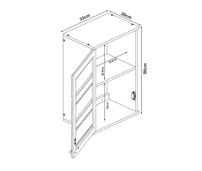 Armário de parede Epind bambu [en.casa] Natural