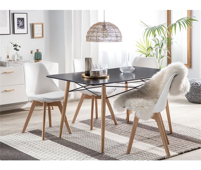 Beliani Mesa de comedor BIONDI 80x140 Preto