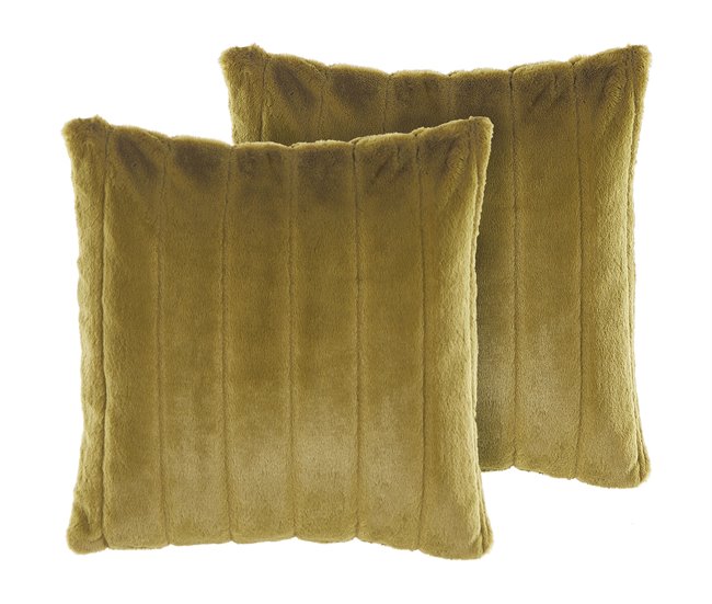 Beliani Almofada decorativa PUMILA 45x45 Cinza Claro